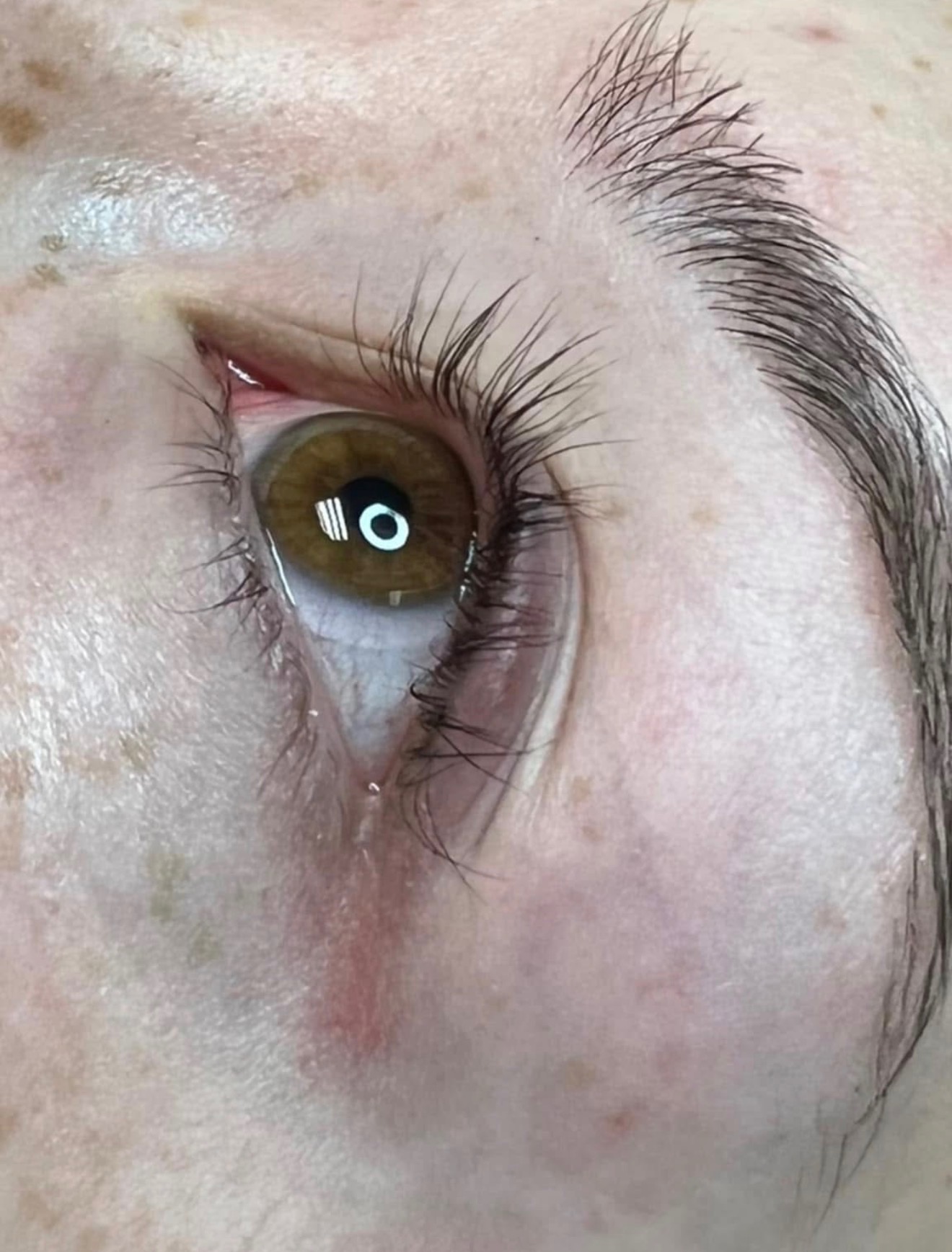 Lash lift close-up