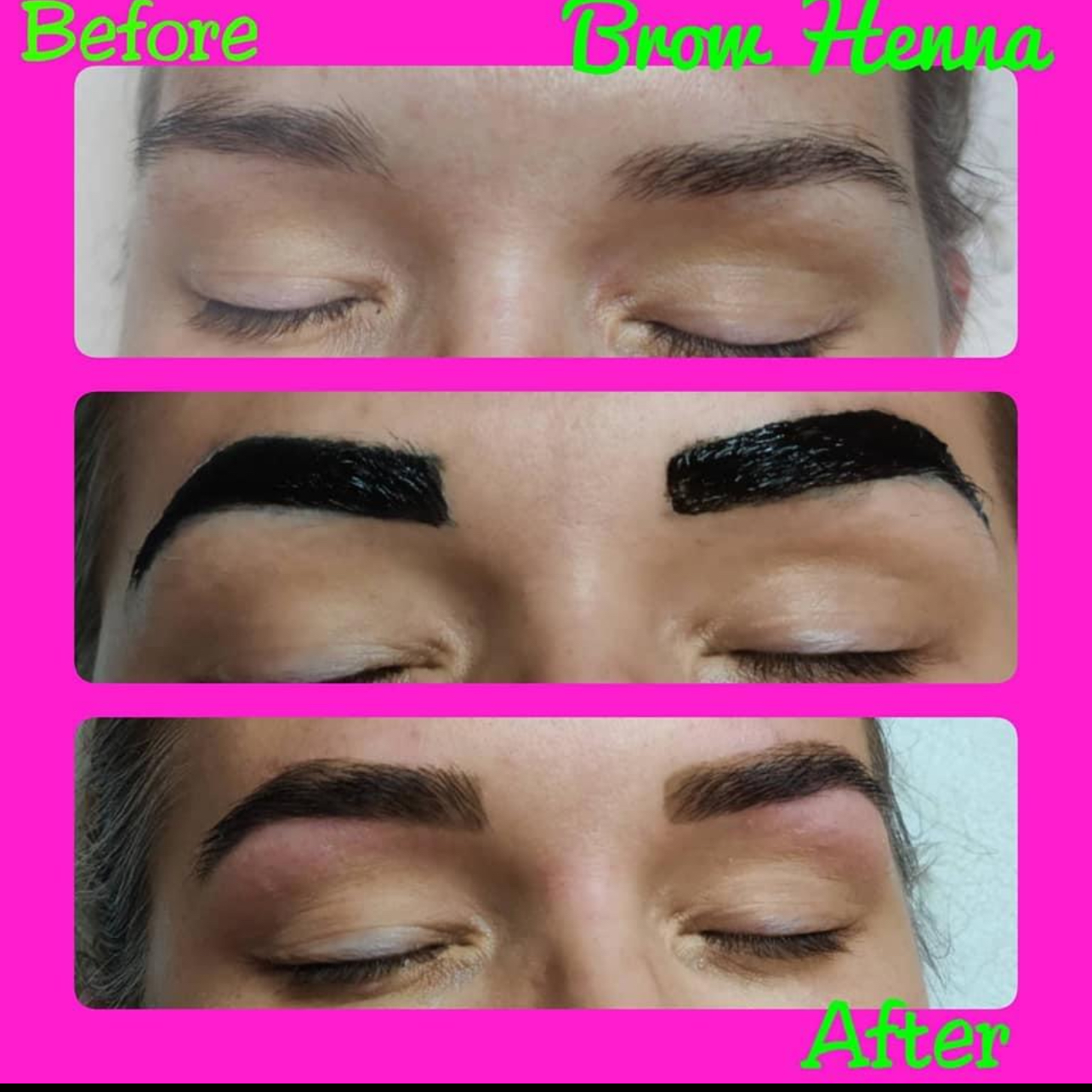 Brow henna before and after result