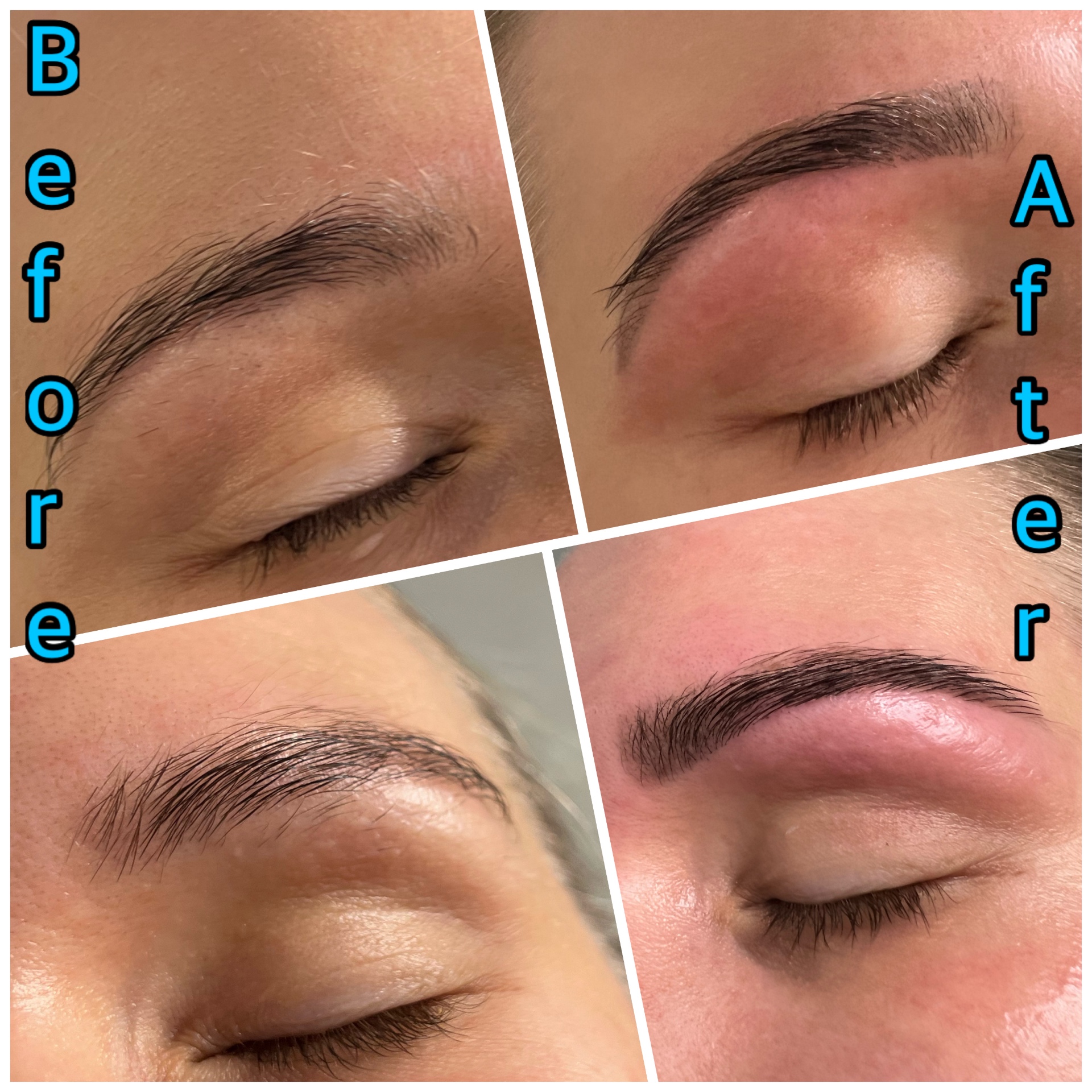 Brow lamination before and after